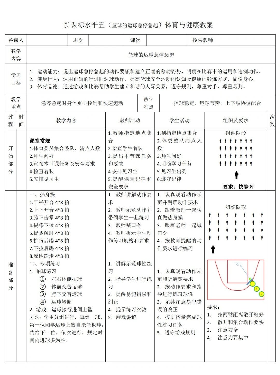 一二年级篮球训练内容